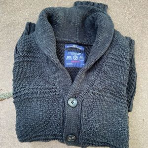 Men’s Cardigan with Leather Elbow Patches